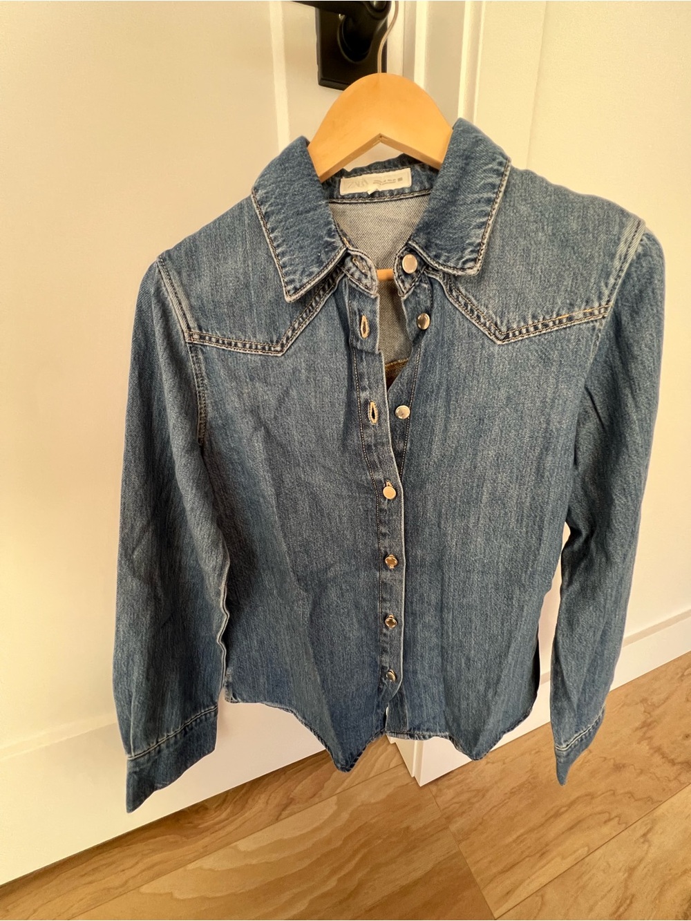 Zara Blue Denim light Western Shirt Jacket